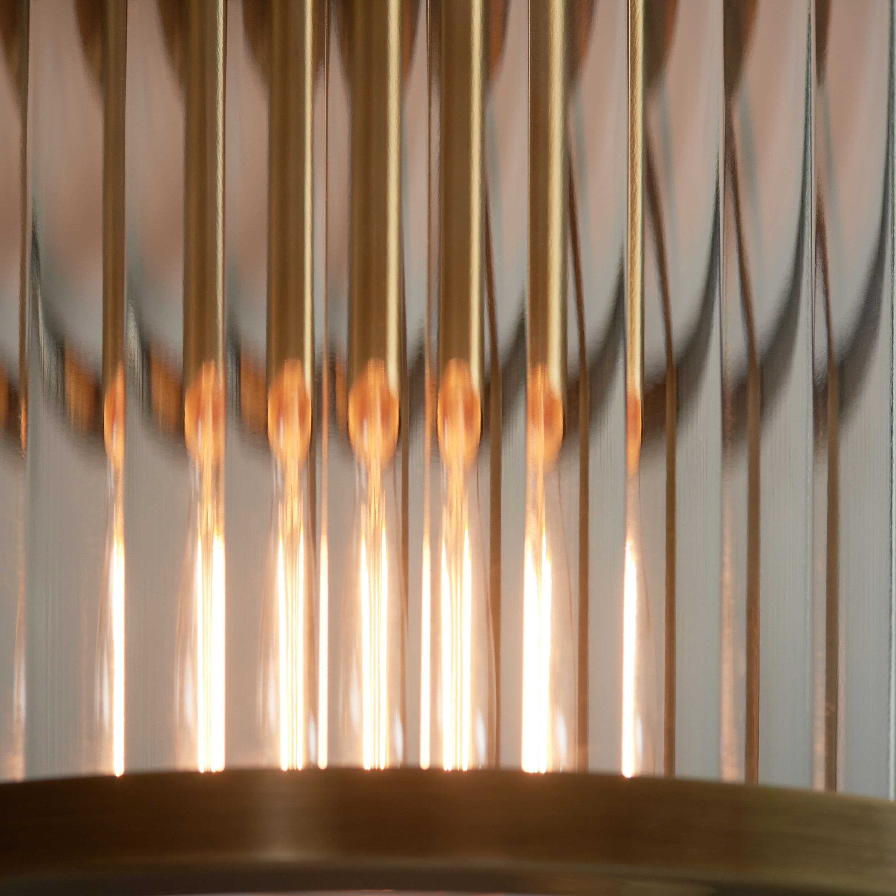Hayden Antique Brass & Clear Ribbed Glass Ceiling Light